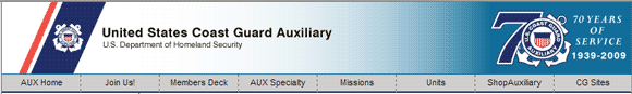 USCG Auxiliary Template Header Screenshoot 